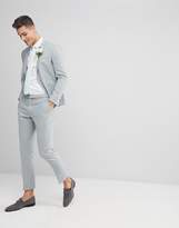 Thumbnail for your product : ASOS Design Wedding Slim White Shirt And Textured Mint Tie Save