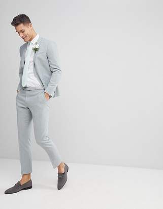 ASOS Design Wedding Slim White Shirt And Textured Mint Tie Save