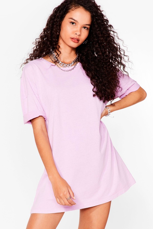 dark pink t shirt dress