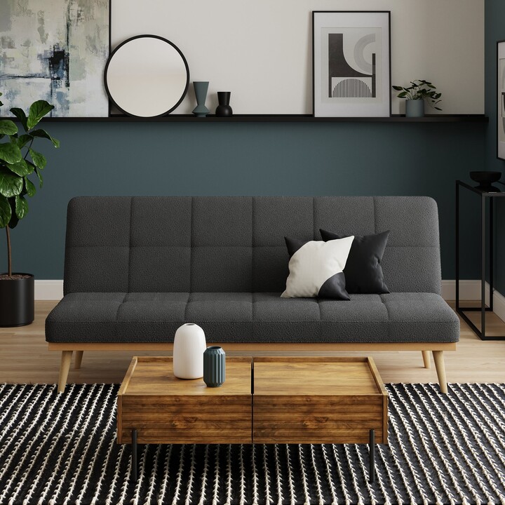 Dunelm Marler Boucle Sofa Bed Charcoal ShopStyle