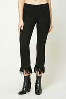 Thumbnail for your product : Forever 21 Frayed Low-Rise Cropped Jeans