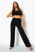 Thumbnail for your product : boohoo Ruched Crop & Wide Leg Trousers