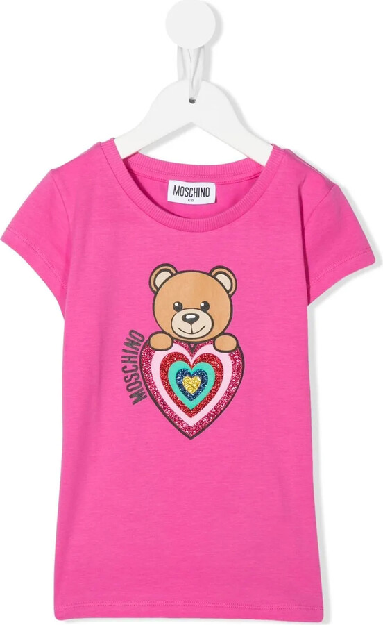 MOSCHINO BAMBINO Teddy Bear heart-motif T-Shirt