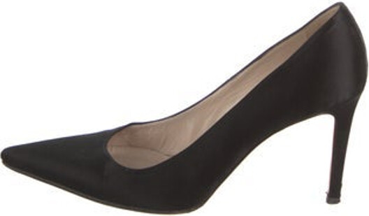 Christian Louboutin Satin Pumps Black Pointed-Toes Includes Dust Bag Designer