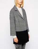 Thumbnail for your product : Helene Berman Colour Block Collar Revere Coat in Check