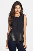 Thumbnail for your product : Chaus Studded High/Low Sleeveless Top