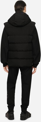 Dolce & Gabbana Quilted gilet with hood and branded plate