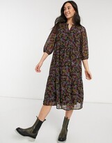 Thumbnail for your product : Vero Moda v-neck midi smock dress in ditsy floral