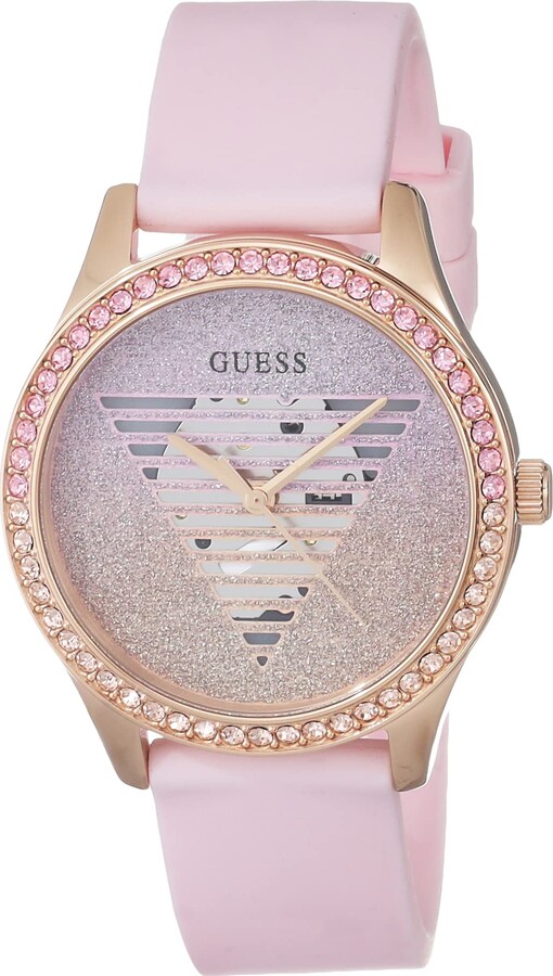 GUESS Women's Pink Logo Silicone Strap 42mm, 43mm ,44mm Apple