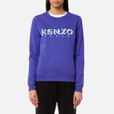KENZO Women's Light Cotton Molleton Paisley Logo Sweatshirt French Blue