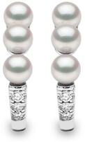 Thumbnail for your product : Yoko London 18kt white gold Eclipse Akoya pearl and diamond hoop earrings