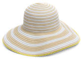 Thumbnail for your product : Collection 18 Pom Pom Trim Striped Floppy Hat