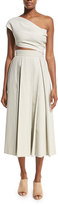Thumbnail for your product : The Row Kanu Pleated Midi Skirt, Oyster
