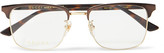 Thumbnail for your product : Gucci Square-Frame Tortoishell Acetate and Gold-Tone Optical Glasses