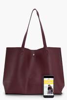 Thumbnail for your product : boohoo Large Popper Tote Shopper Bag
