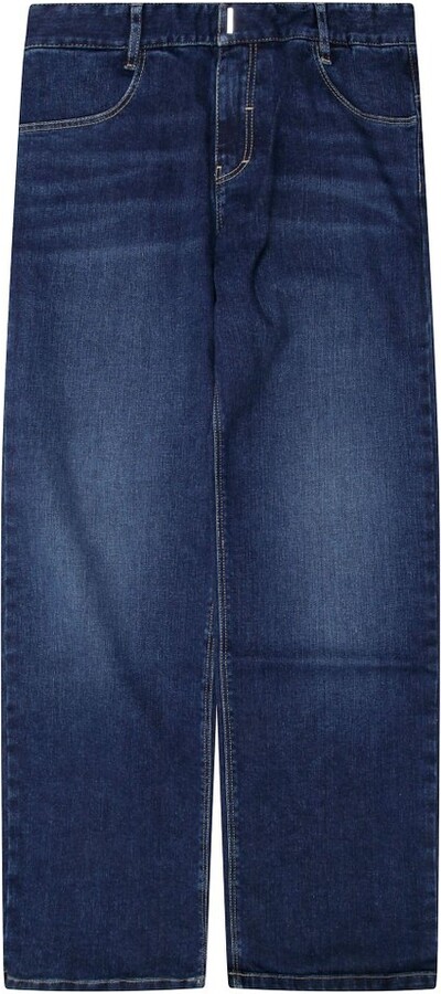 Givenchy Kids Wide-Leg Logo Embroidered Jeans
