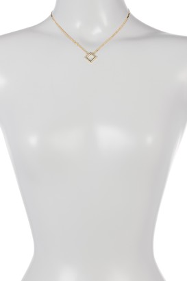 Cole Haan Pave Crystal Open Square Pendant Necklace