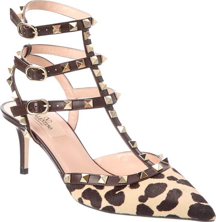 Valentino Rockstud Caged 65 Haircalf & Leather Pump
