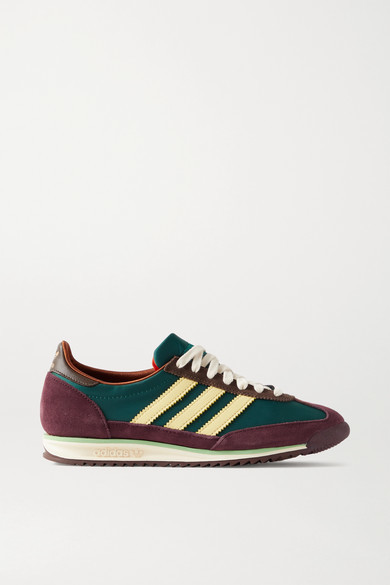 adidas Wales Bonner Sl 72 Shell, Leather And Suede Sneakers - Emerald -  ShopStyle