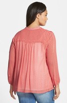 Thumbnail for your product : Lucky Brand Beaded Ditzy Print Top (Plus Size)