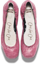 Thumbnail for your product : Toms Berry Metallic Linen Ballet Flats