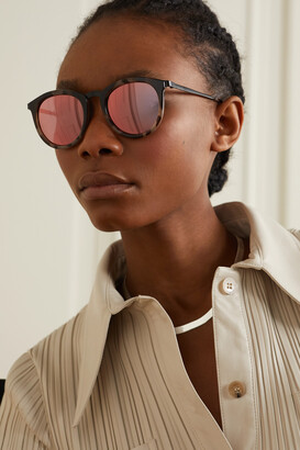 Le Specs No Smirking Round-frame Acetate Mirrored Sunglasses -  Tortoiseshell - ShopStyle