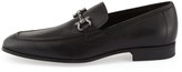 Thumbnail for your product : Ferragamo Rigel Pebbled Rubber-Sole Gancini Loafer, Black