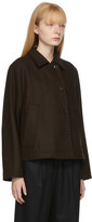 Thumbnail for your product : Margaret Howell Brown Wool Asymmetric Melton Jacket