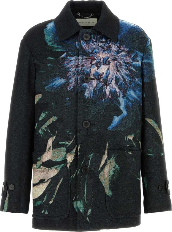 Dries Van Noten Floral Motif Double-Breasted Coat
