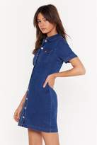 Thumbnail for your product : Nasty Gal Womens Stop Pressing My Buttons Denim Shirt Dress - blue - 6