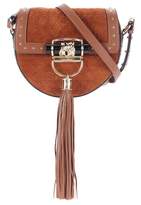 Balmain Embellished suede saddle bag