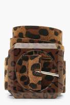 Thumbnail for your product : boohoo Statement Buckle Leopard Belt