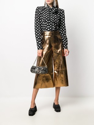MSGM Cropped Wide-Leg Trousers