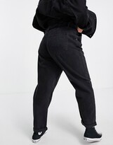 Thumbnail for your product : Don't Think Twice Plus DTT Plus Sultan paper bag waist jeans in washed black