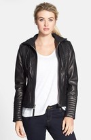 Thumbnail for your product : MICHAEL Michael Kors Hooded Leather Jacket