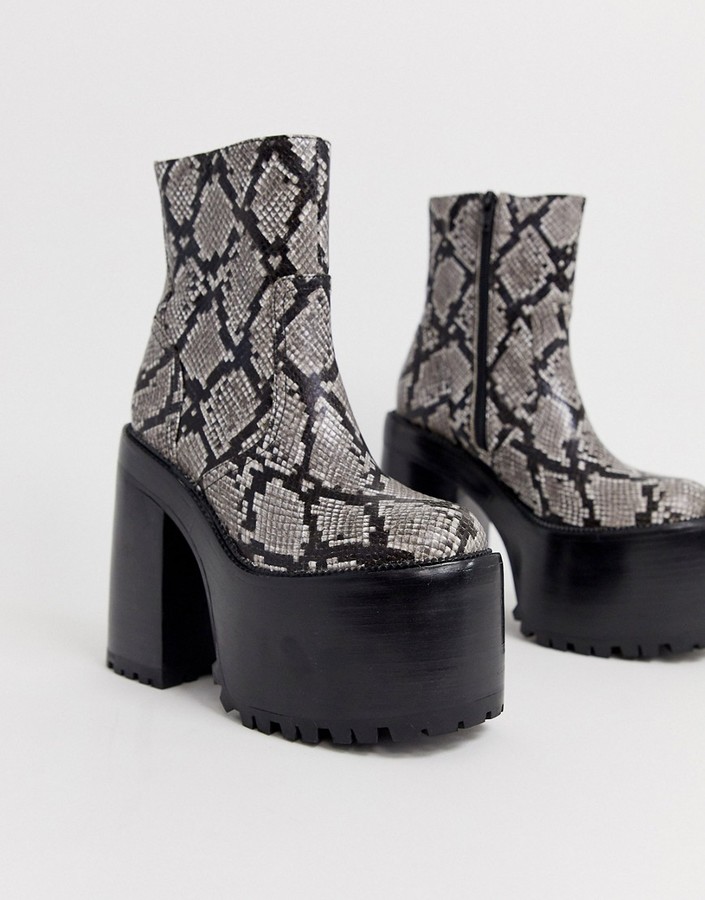 Jeffrey Campbell Deadz super platform boot in snake print leather -  ShopStyle