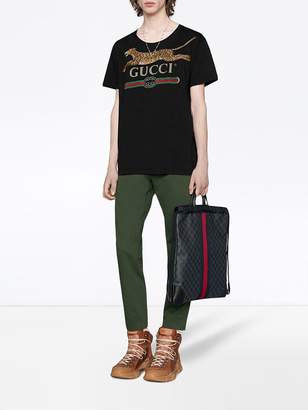 Gucci logo T-shirt with leopard
