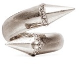 Thumbnail for your product : Nobrand Double spike skull ring