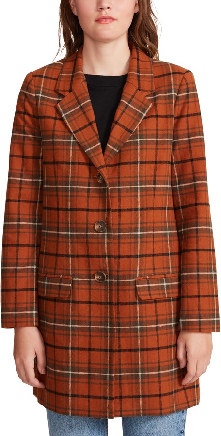 plaid check coat