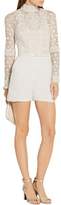 Thumbnail for your product : Elie Saab Embellished Cotton-Blend Guipure Lace And Crepe Playsuit