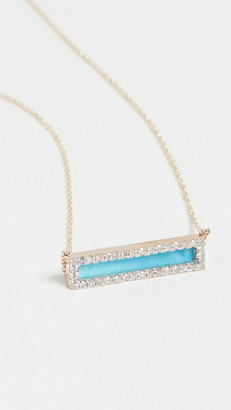 Adina Reyter 14k Turquoise + Diamond Bar Necklace