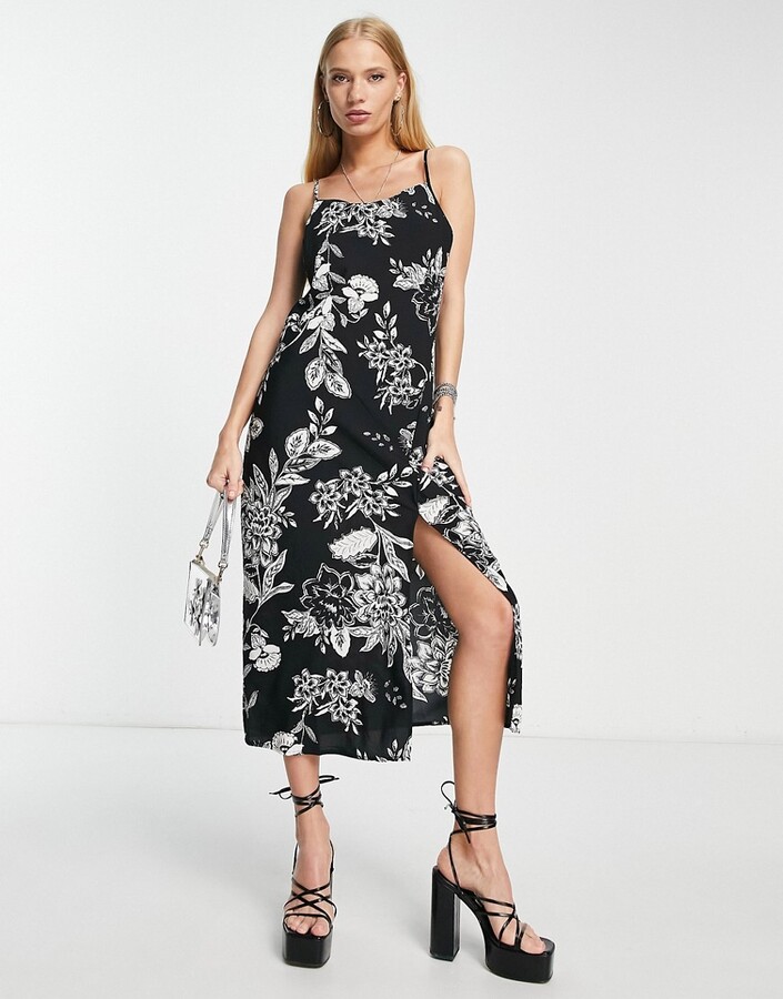 Lottie And Holly Lottie & Holly cowl neck slip midi dress in floral ...