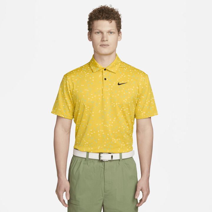 Nike Men's Dri-FIT Tour Floral Golf Polo in Yellow - ShopStyle