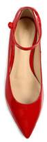 Thumbnail for your product : Gianvito Rossi Patent Leather Point Toe Ankle-Strap Flats