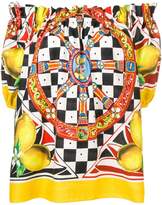Thumbnail for your product : Dolce & Gabbana printed bardot top