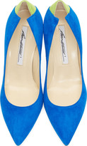 Thumbnail for your product : Brian Atwood Blue Suede Mercury Pumps