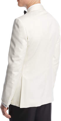 Ermenegildo Zegna Satin-Collar Dinner Jacket, White