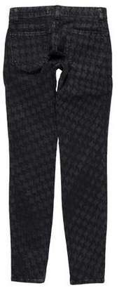 J Brand Houndstooth Print Mid-Rise Jeans