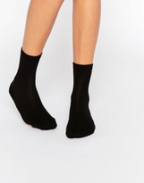 Thumbnail for your product : ASOS Plain Rib Ankle Socks