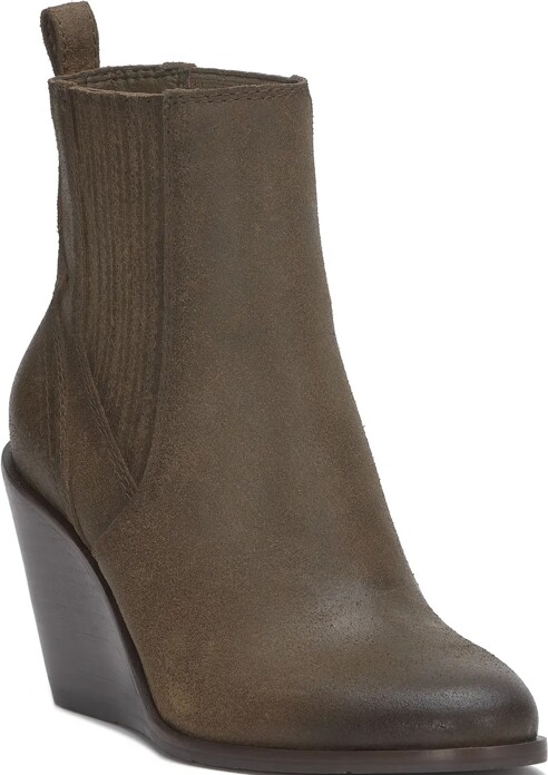 Lucky Brand Wilano Wedge Bootie - Women's Accessories Shoes Boots Booties in Dark Brown